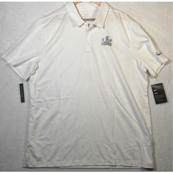 Nike Other - Nike Super Bowl‎ Logo Dri-Fit golf casual Polo White NWT Men XL